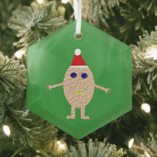 Funny Christmas Egg Glass Tree Decoration