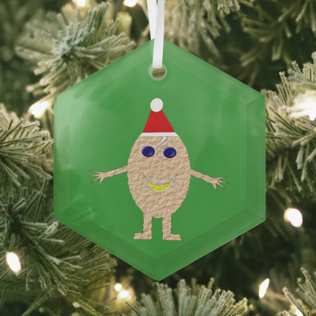 Funny Christmas Egg Glass Tree Decoration (Insitu)