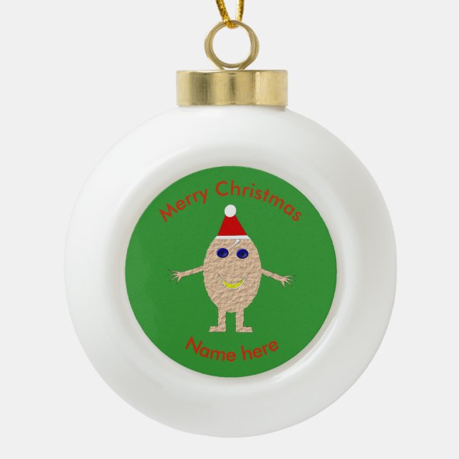 Funny Christmas Egg Ornament (Front)