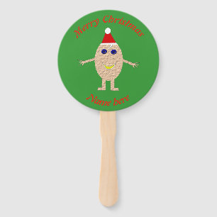 Funny Christmas Egg Personalised Hand Fan