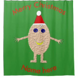 Funny Christmas Egg Shower Curtain