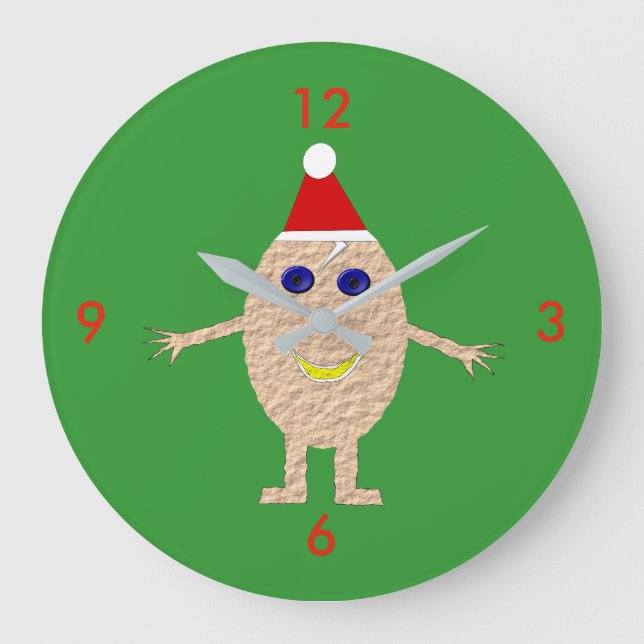 Funny Christmas Egg Wall Clock (Front)