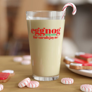 Funny Christmas Eggnog Season Holiday Glass