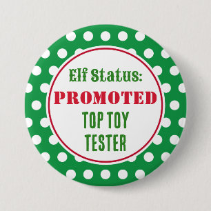 Funny Christmas Elf Award Button