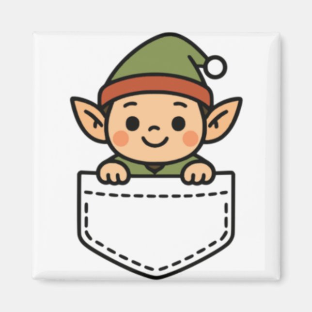 Funny Christmas Elf Cket Pal Santa S Elves Cute  Magnet (Front)