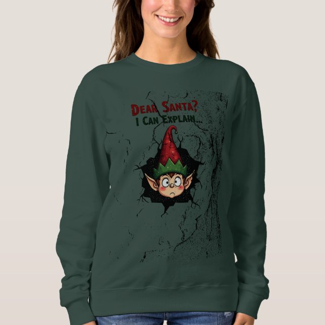 Funny Christmas Elf Design - Sw Sweatshirt (Front)