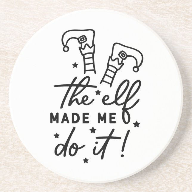 Funny Christmas Elf made me Do it Funny Retro Cool Coaster (Front)
