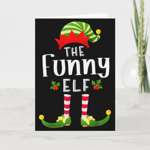 Funny Christmas Elf Matching Pajama X-mas Party  Card