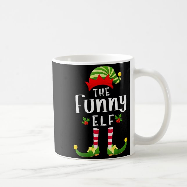 Funny Christmas Elf Matching Pajama X-mas Party  Coffee Mug (Right)