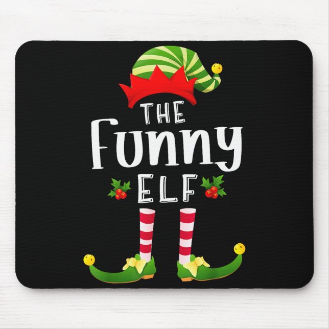 Funny Christmas Elf Matching Pajama X-mas Party  Mouse Pad (Front)