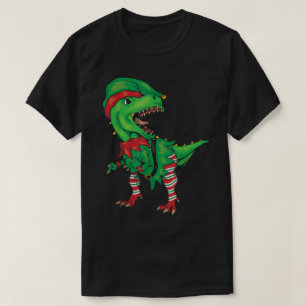 Funny Christmas Elf T-Rex T-Shirt