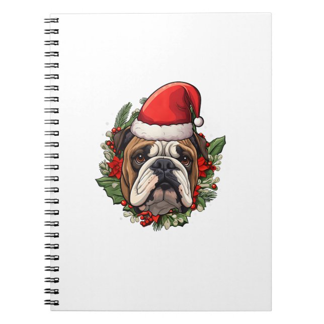 Funny Christmas English Bulldog  Notebook (Front)