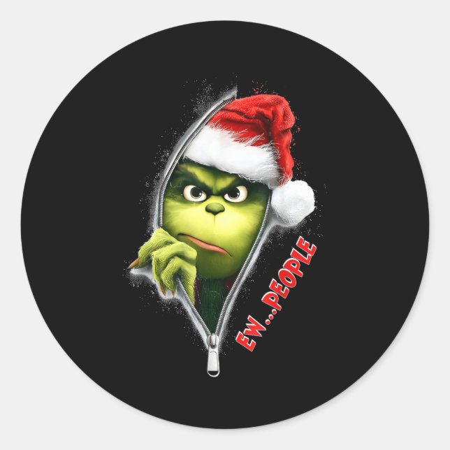 Funny Christmas Ew People Men Women Kid Boys Girls Classic Round Sticker (Front)
