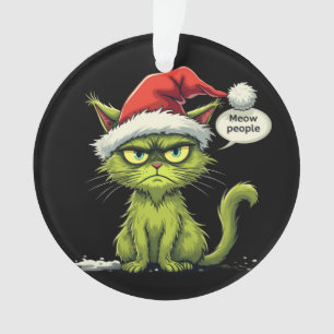  Funny Christmas "Ew People" Meowy Cat Lovers  Ornament