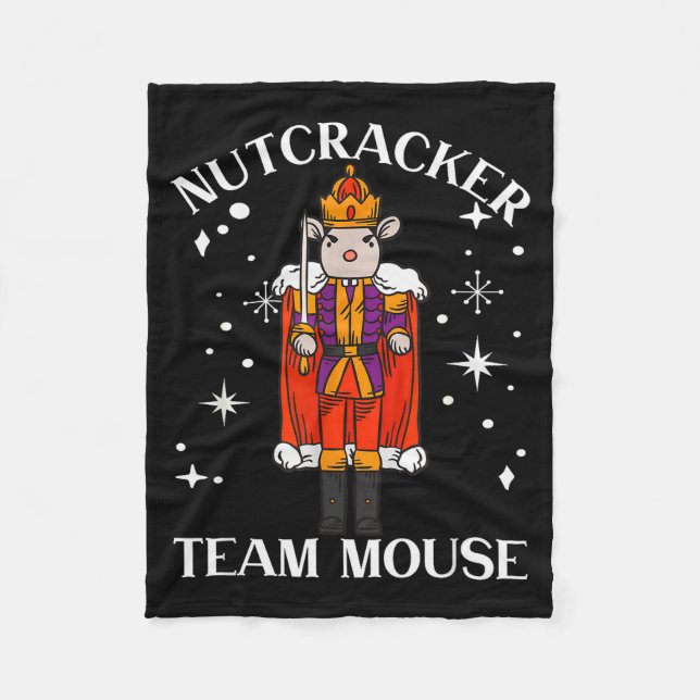 Funny Christmas Family Dance Team Mouse Nutcracker Fleece Blanket (Front)