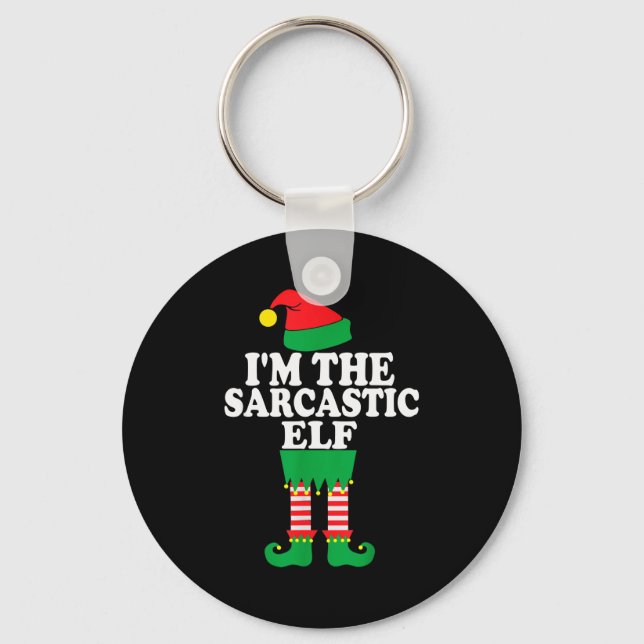 Funny Christmas Family I'm The Sarcastic Elf  Key Ring (Front)