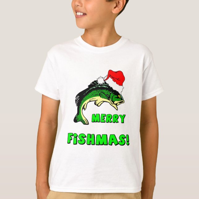 Funny Christmas fishing T-Shirt (Front)