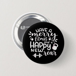 Funny Christmas Fitness Sarcastic Gym Holiday Gift 6 Cm Round Badge