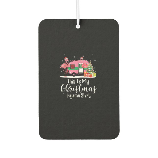 Funny Christmas Flamingo Camper Gifts Car Air Freshener (Front)