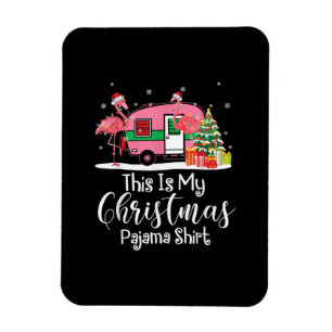 Funny Christmas Flamingo Camper Gifts Magnet