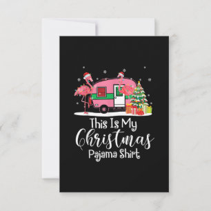 Funny Christmas Flamingo Camper Gifts Thank You Card