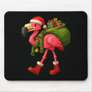 Funny Christmas Flamingo Santa Holiday Design  Mouse Pad
