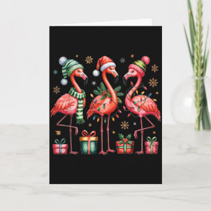 Funny Christmas Flamingos Card