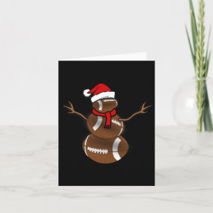 Funny Christmas Football Ball Santa Snowman Card