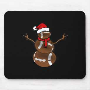 Funny Christmas Football Ball Santa Snowman Mouse Pad