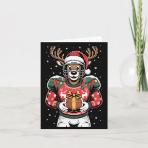 Funny Christmas Football Reindeer Card