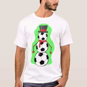 Funny Christmas Football / Soccer Snowman T-Shirt