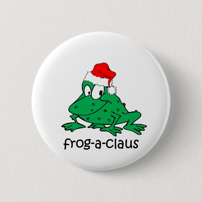 Funny Christmas frog 6 Cm Round Badge (Front)