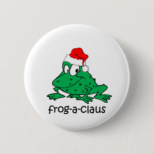 Funny Christmas frog 6 Cm Round Badge