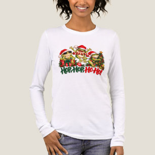 Funny Christmas Frogs Santa Hats Tri-Blend Shirt
