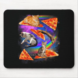 Funny Christmas Galaxy Cat In Space Cat Riding Zza Mouse Pad