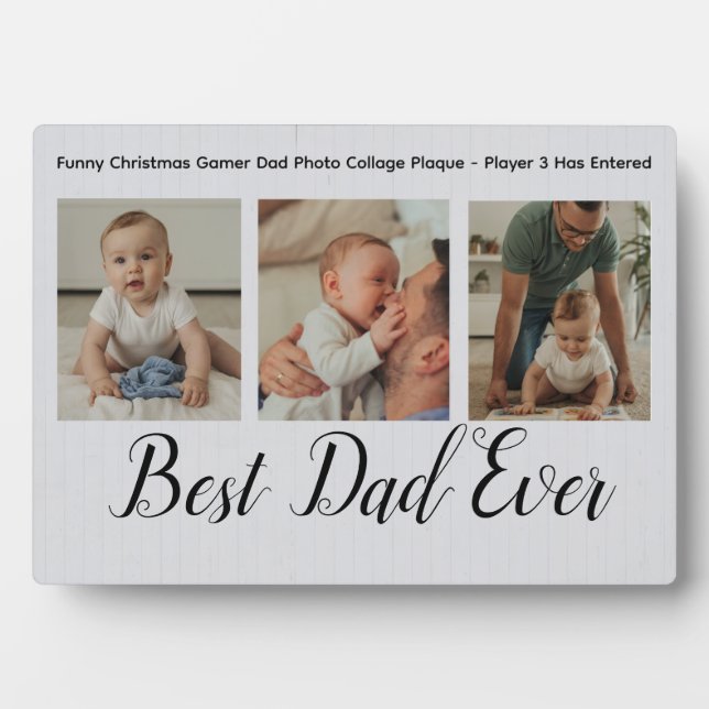 Funny Christmas Gamer /Custom Funny Best Dad Ever  Plaque (Front)