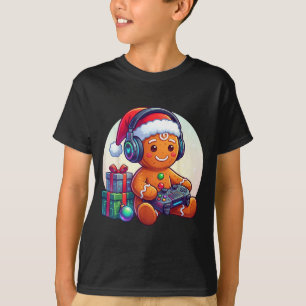 Funny Christmas Gamer Gingerbread Xmas Gaming Men  T-Shirt