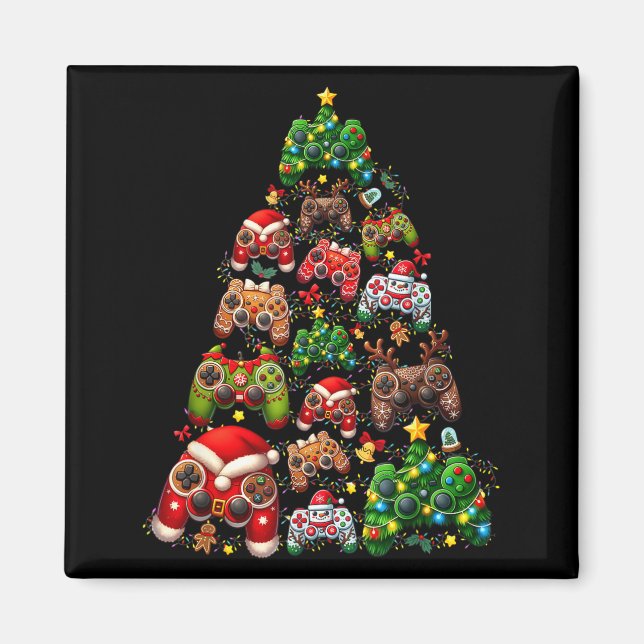 Funny Christmas Gaming Controller Santa Video Game Magnet (Front)