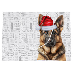 Funny Christmas German Shepherd Dog Lover Large Gift Bag