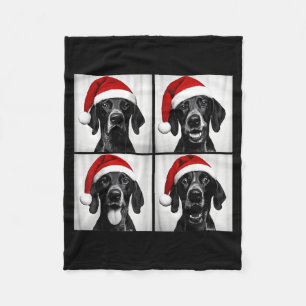 Funny Christmas German Shorthaired Inter Santa Pho Fleece Blanket