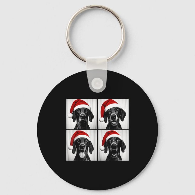 Funny Christmas German Shorthaired Inter Santa Pho Key Ring (Front)