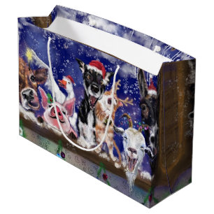 Funny Christmas Gift Bag with Animal Party