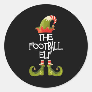 Funny Christmas Gift Quote The Football Elf Graphi Classic Round Sticker