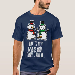 Funny Christmas gift snowman carrot naughty Christ T-Shirt