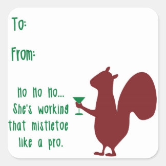 Funny Christmas Gift Tag with squirrel