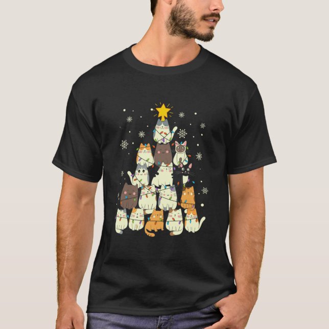 funny christmas gifts Cat Christmas Tree3648png364 T-Shirt (Front)