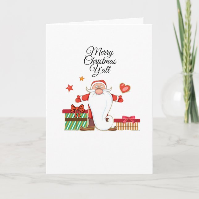 Funny Christmas Gifts with Southern Santa Claus Card (Front)