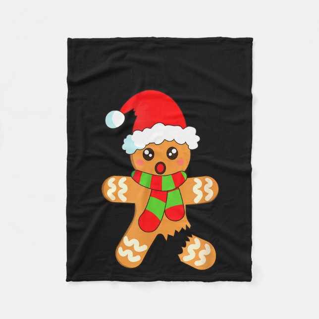 Funny Christmas Gingerbread Man Cookie Oh Snap  Fleece Blanket (Front)