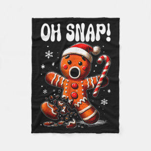 Funny Christmas Gingerbread Man Oh Snap Outfit Paj Fleece Blanket