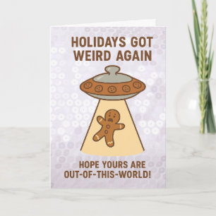 Funny Christmas: Gingerbread UFO Out of this World Card